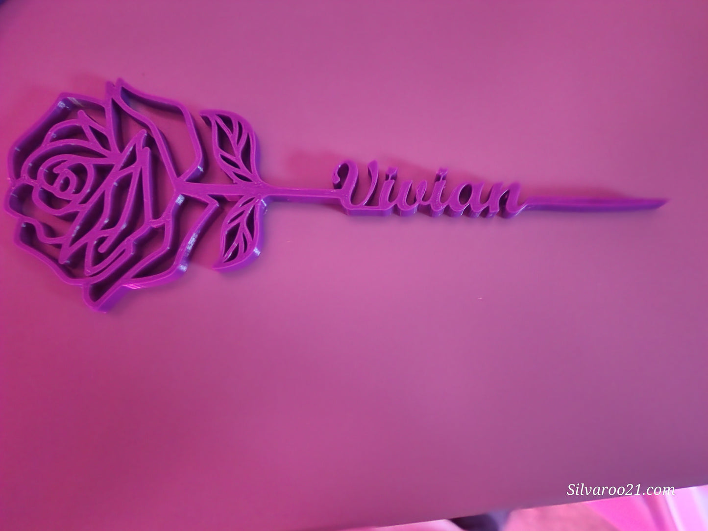 3D Printed rose with heart base